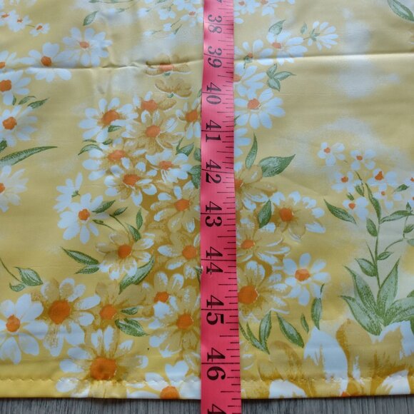 Vintage Vinyl Window Curtains Yellow Floral Set of 4 Panels Tiebacks 33" x 46.5" - Picture 6 of 11